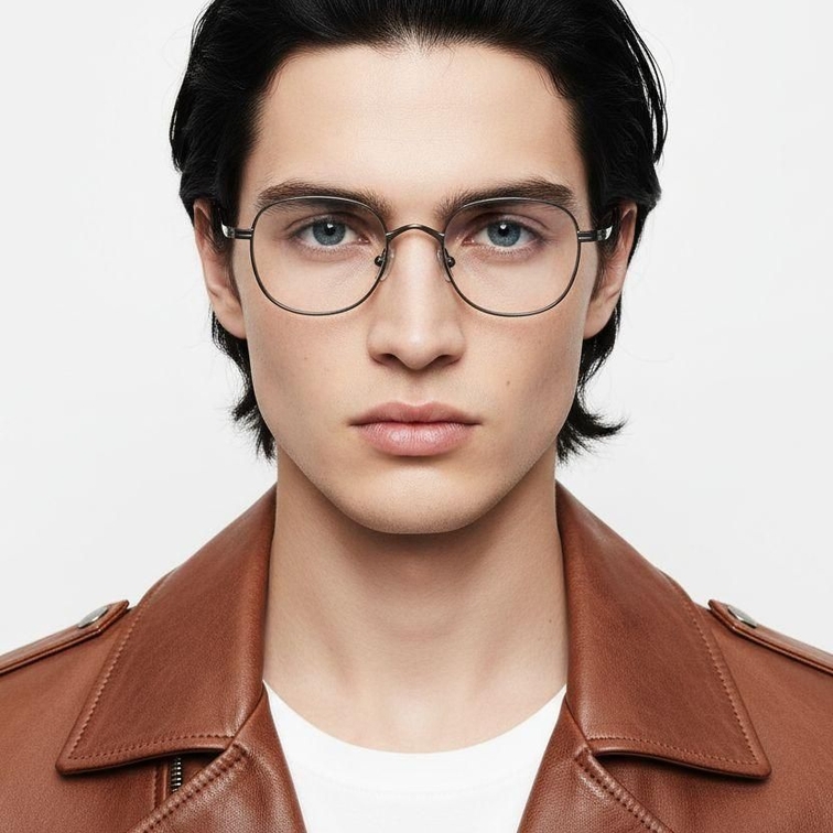 Rectangular Silver Titanium Glasses #BS0218-0119