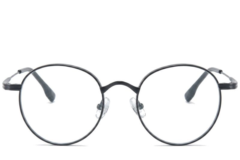 Round Black Titanium Glasses #BS0218-0121