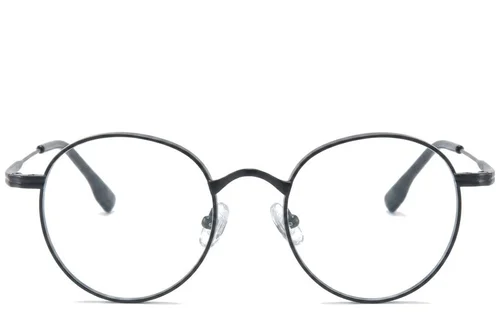 Lunettes rondes en titane noir #BS0218-0121
