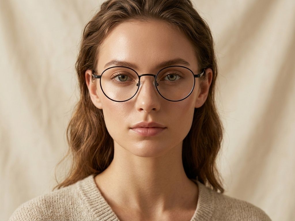 Round Black Titanium Glasses #BS0218-0121