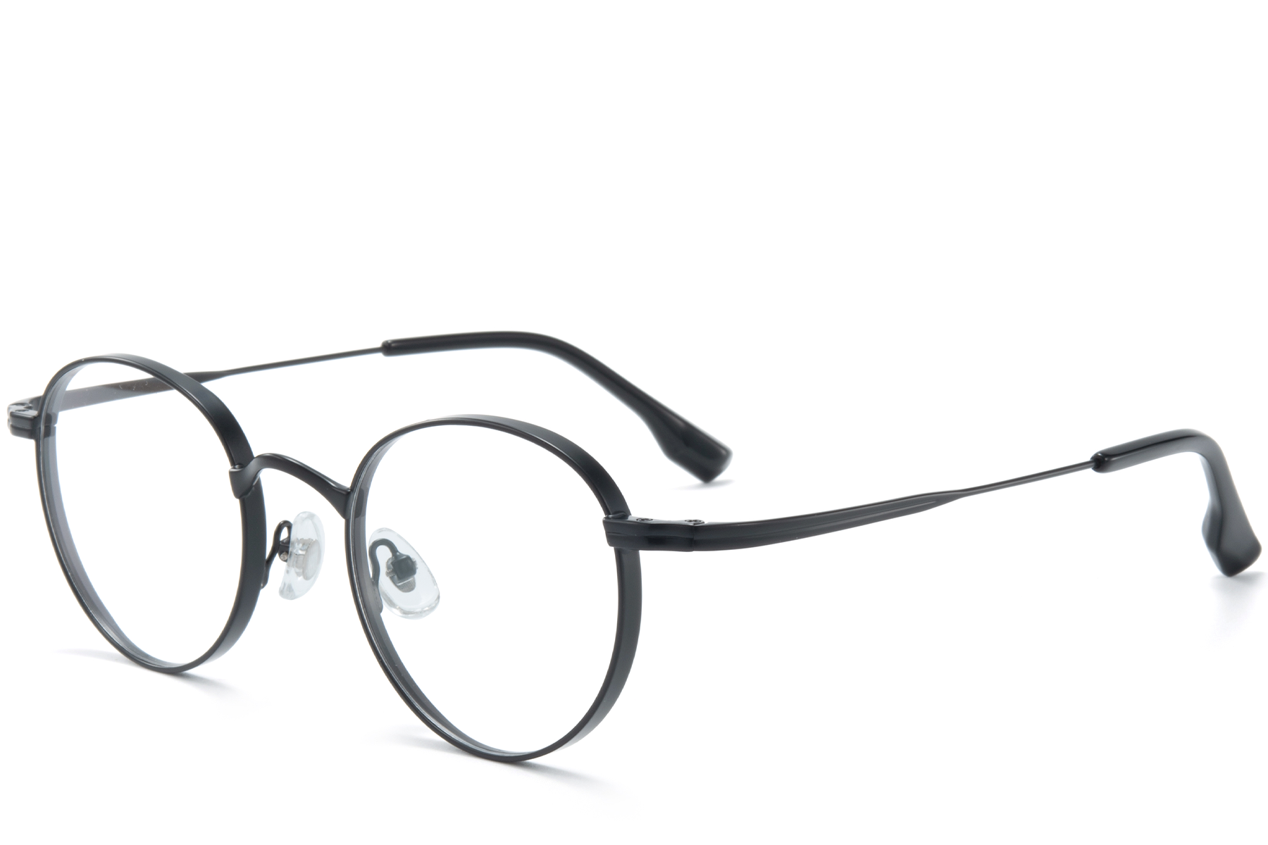 Round Black Titanium Glasses #BS0218-0121