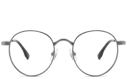 Lunettes rondes en titane argenté #BS0218-0124
