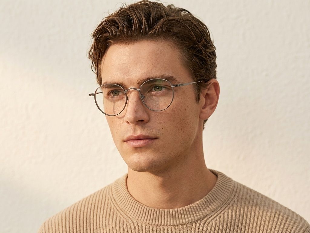 Round Silver Titanium Glasses #BS0218-0124