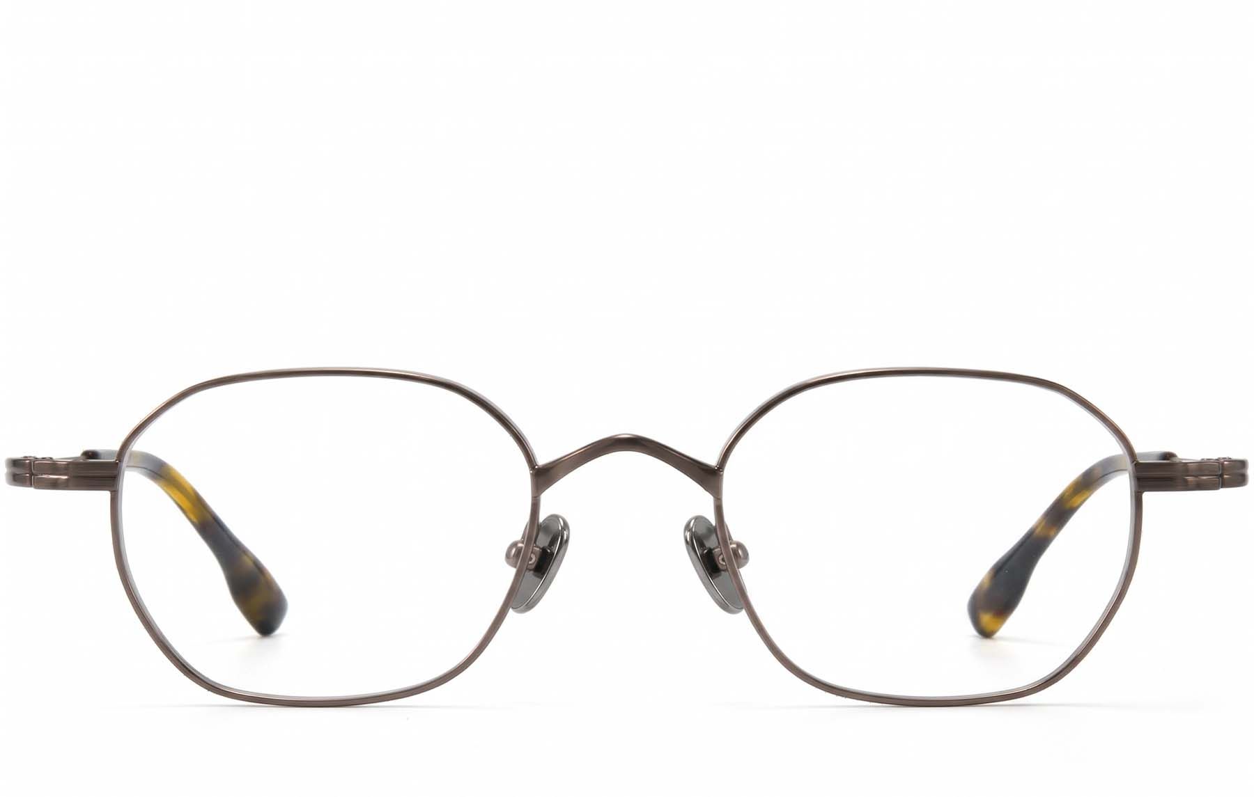 Gafas rectangulares de titanio marrón #BS0218-0127
