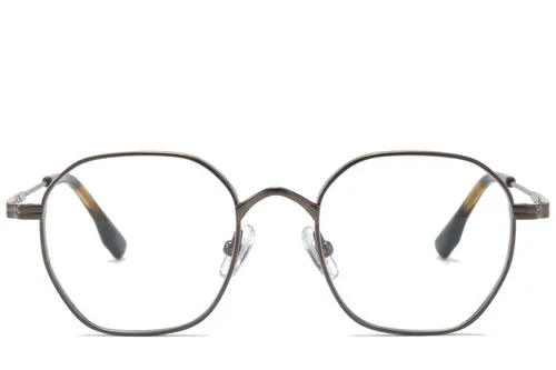 Lunettes rectangulaires en titane brun #BS0218-0127