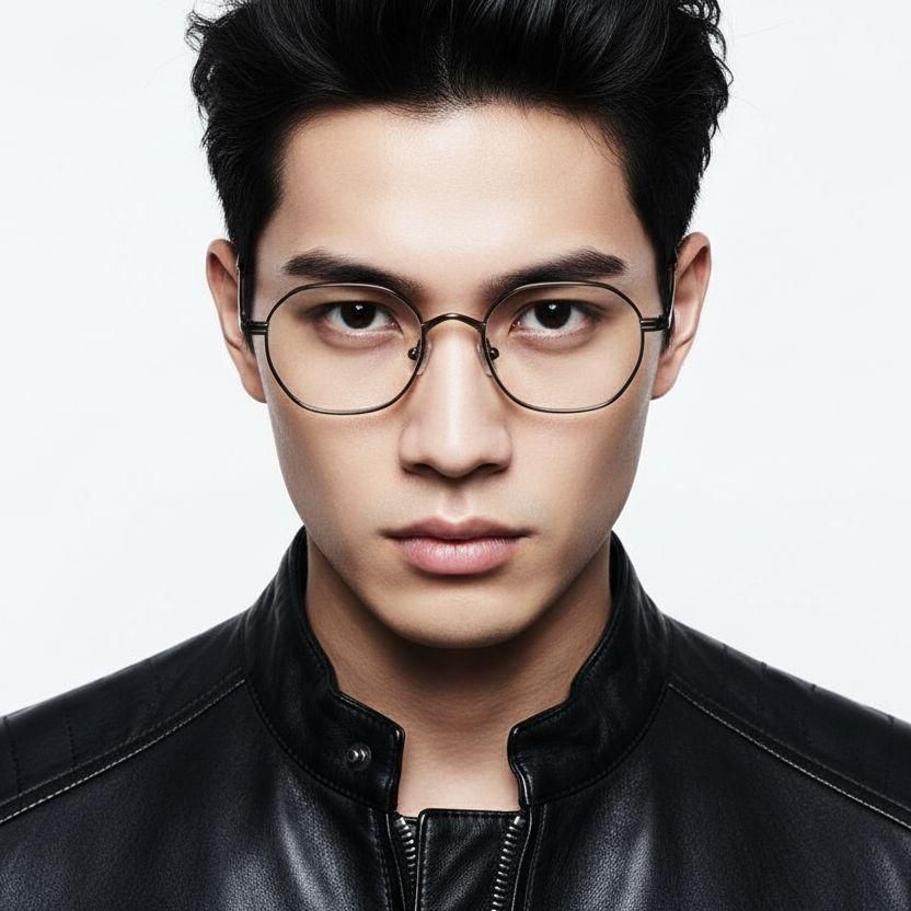 Rectangular Brown Titanium Glasses #BS0218-0127