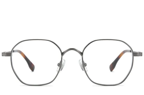 Lunettes rectangulaires en titane argenté #BS0218-0129