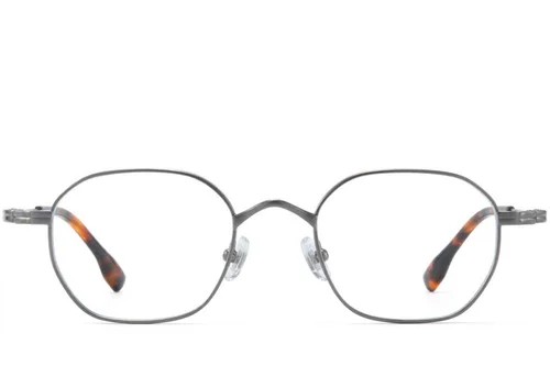 Lunettes rectangulaires en titane argenté #BS0218-0129