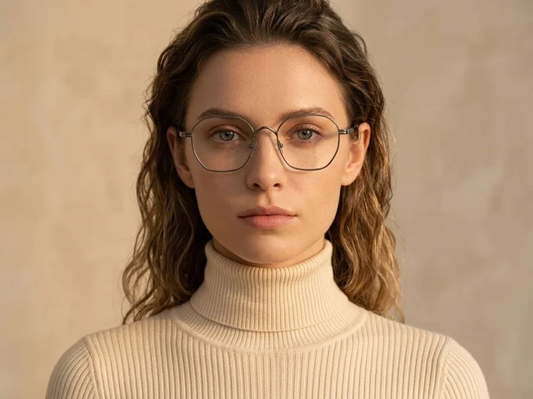 Rectangular Silver Titanium Glasses #BS0218-0129