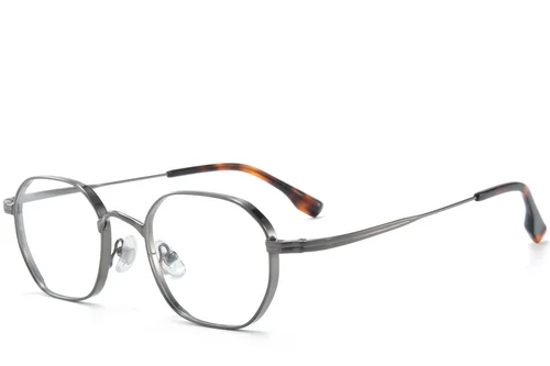 Lunettes rectangulaires en titane argenté #BS0218-0129