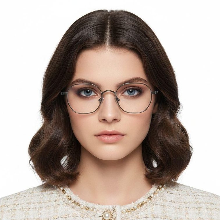 Rectangular Silver Titanium Glasses #BS0218-0129