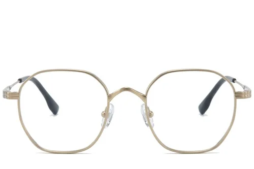 Lunettes rectangulaires en titane doré #BS0218-0130
