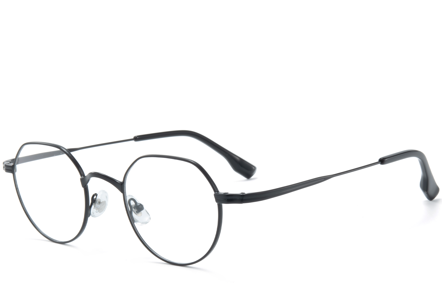 Lunettes ovales en titane noir #BS0218-0131