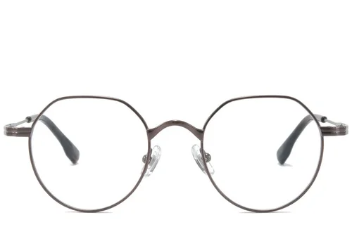 Lunettes ovales en titane brun #BS0218-0132