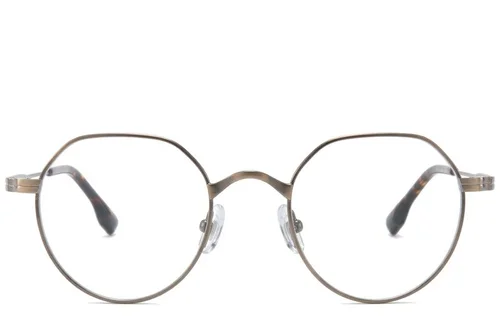 Lunettes ovales en titane brun #BS0218-0133