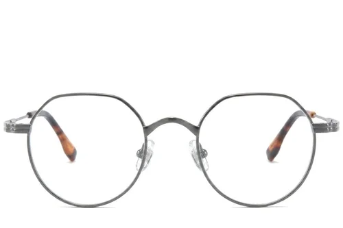 Lunettes ovales en titane argenté #BS0218-0134