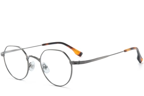 Oval Silver Titanium Glasses #BS0218-0134