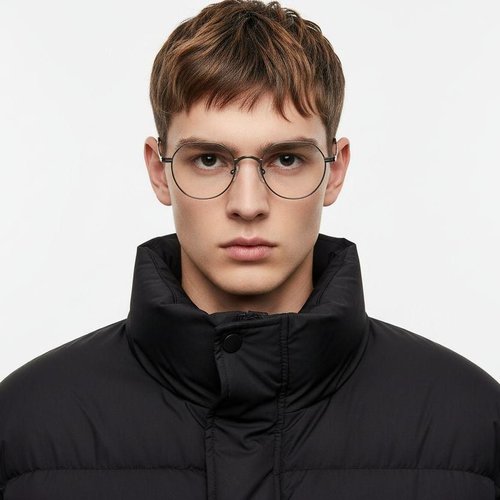 Lunettes ovales en titane argenté #BS0218-0134