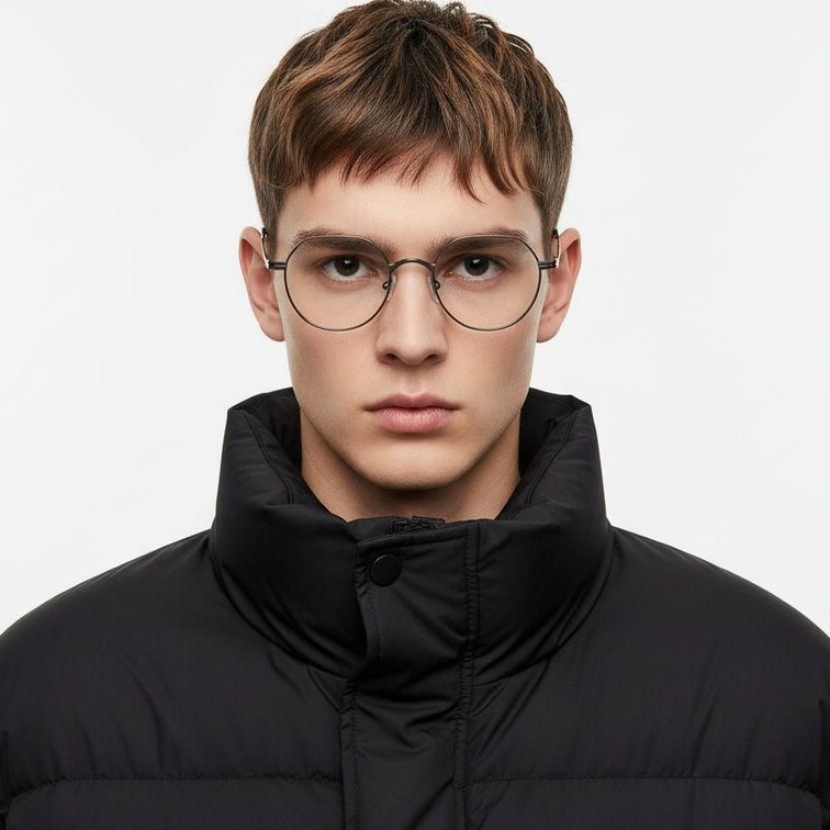 Oval Silver Titanium Glasses #BS0218-0134