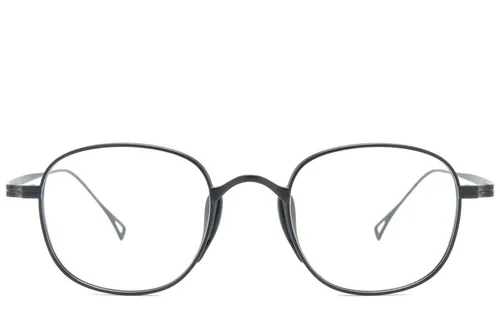 Lunettes rectangulaires en titane noir #BS0218-0136