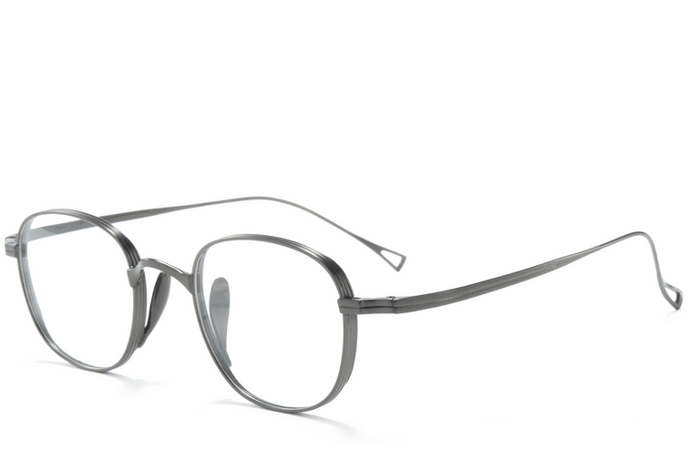 Rechthoekige zilverkleurige titanium bril #BS0218-0139