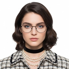 Gafas ovaladas de titanio negro #BS0218-0141