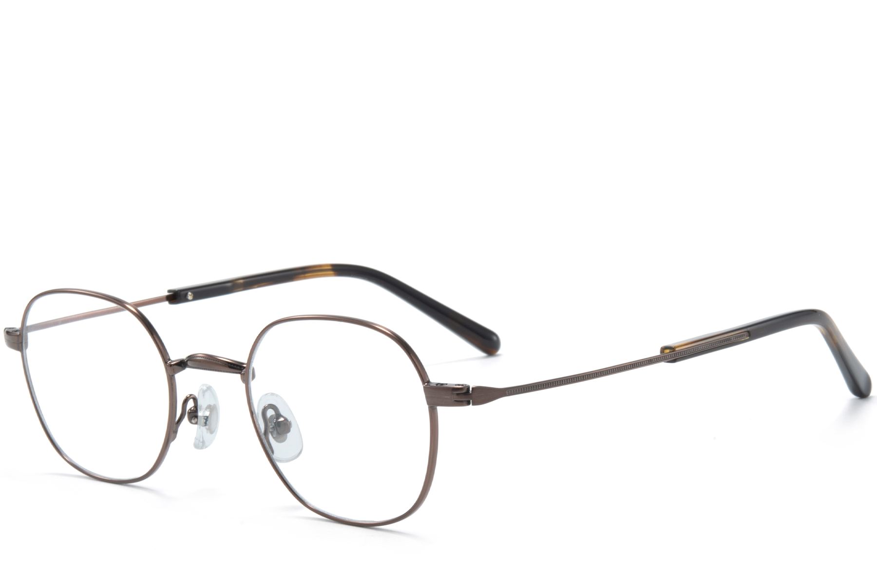 Oval Brown Titanium Glasses #BS0218-0142