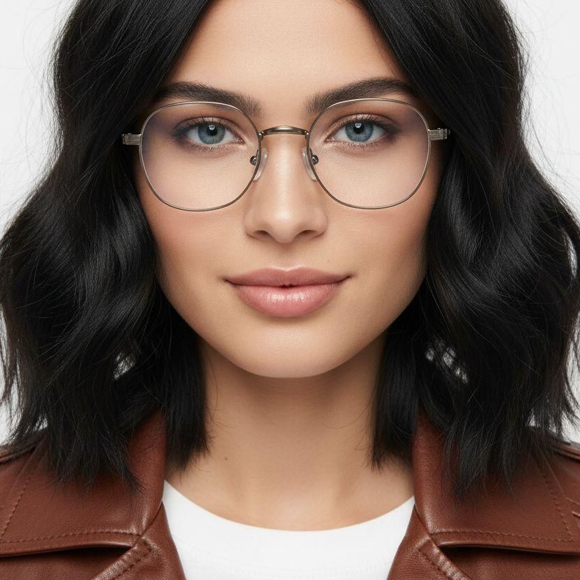 Oval Brown Titanium Glasses #BS0218-0143