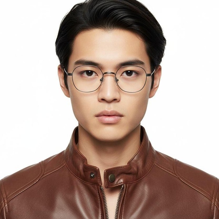 Oval Silver Titanium Glasses #BS0218-0144