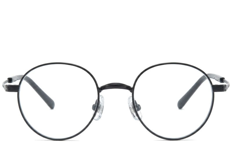 Gafas ovaladas de titanio negro #BS0218-0146