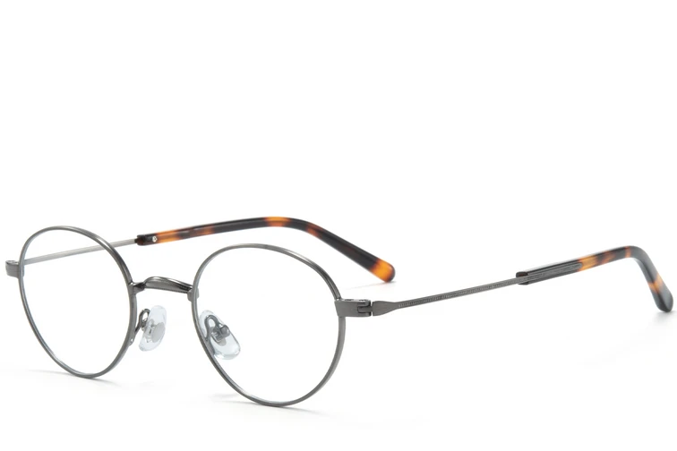 Ovale Brille aus silbernem Titan #BS0218-0149