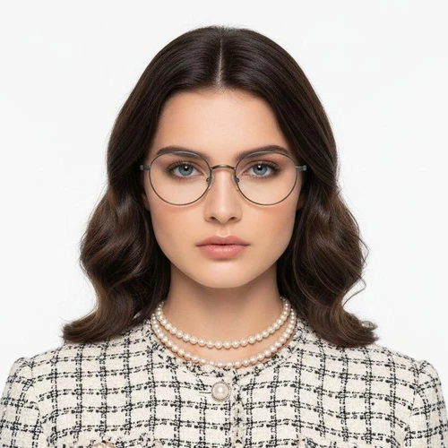 Oval Silver Titanium Glasses #BS0218-0149