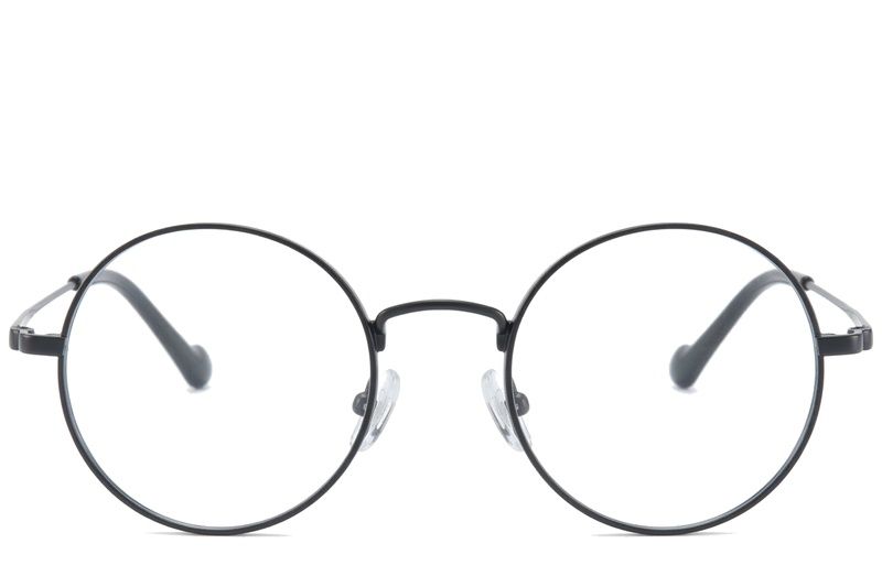 Gafas redondas de titanio negro #BS0218-0151