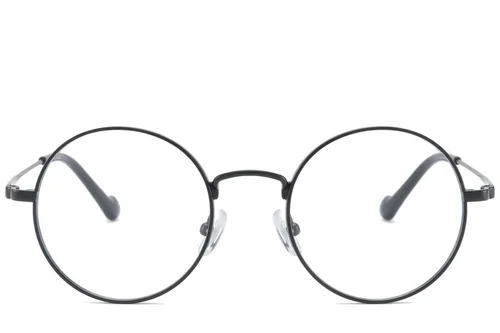 Lunettes rondes en titane noir #BS0218-0151