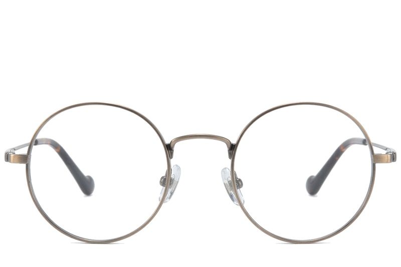 Lunettes rondes en titane brun #BS0218-0153