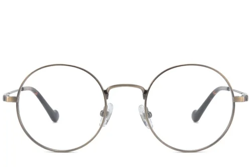Lunettes rondes en titane brun #BS0218-0153