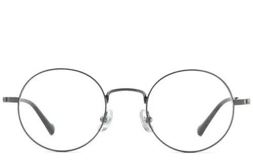 Lunettes rondes en titane argenté #BS0218-0154