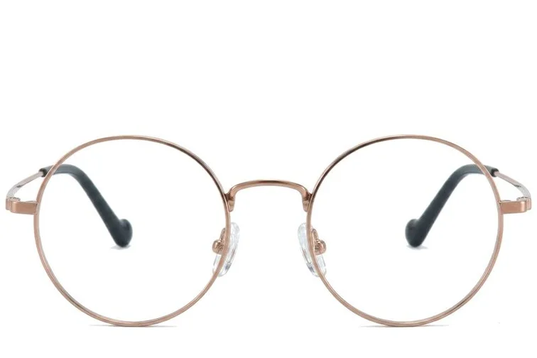 Round Golden Titanium Glasses #BS0218-0155