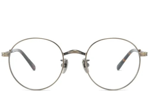 Lunettes rondes en titane brun #BS0218-0158