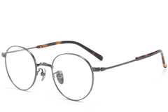 Gafas redondas de titanio plateadas #BS0218-0159