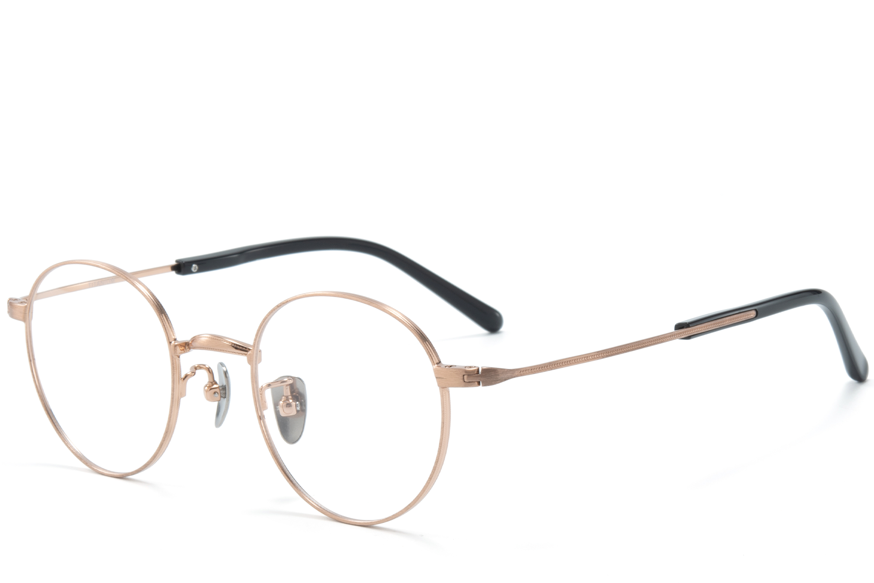 Round Golden Titanium Glasses #BS0218-0160