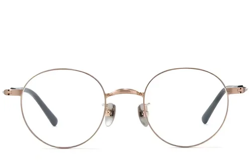 Lunettes rondes en titane doré #BS0218-0160