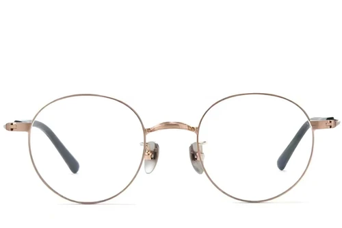 Runde goldene Titanbrille #BS0218-0160