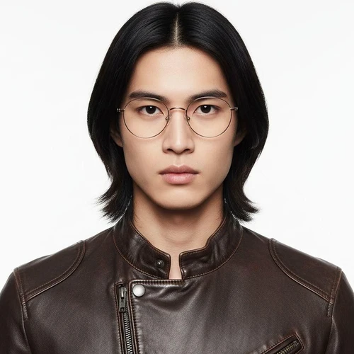 Round Golden Titanium Glasses #BS0218-0160