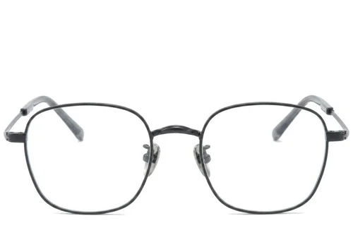 Lunettes rectangulaires en titane noir #BS0218-0161