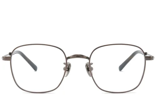 Lunettes rectangulaires en titane brun #BS0218-0162