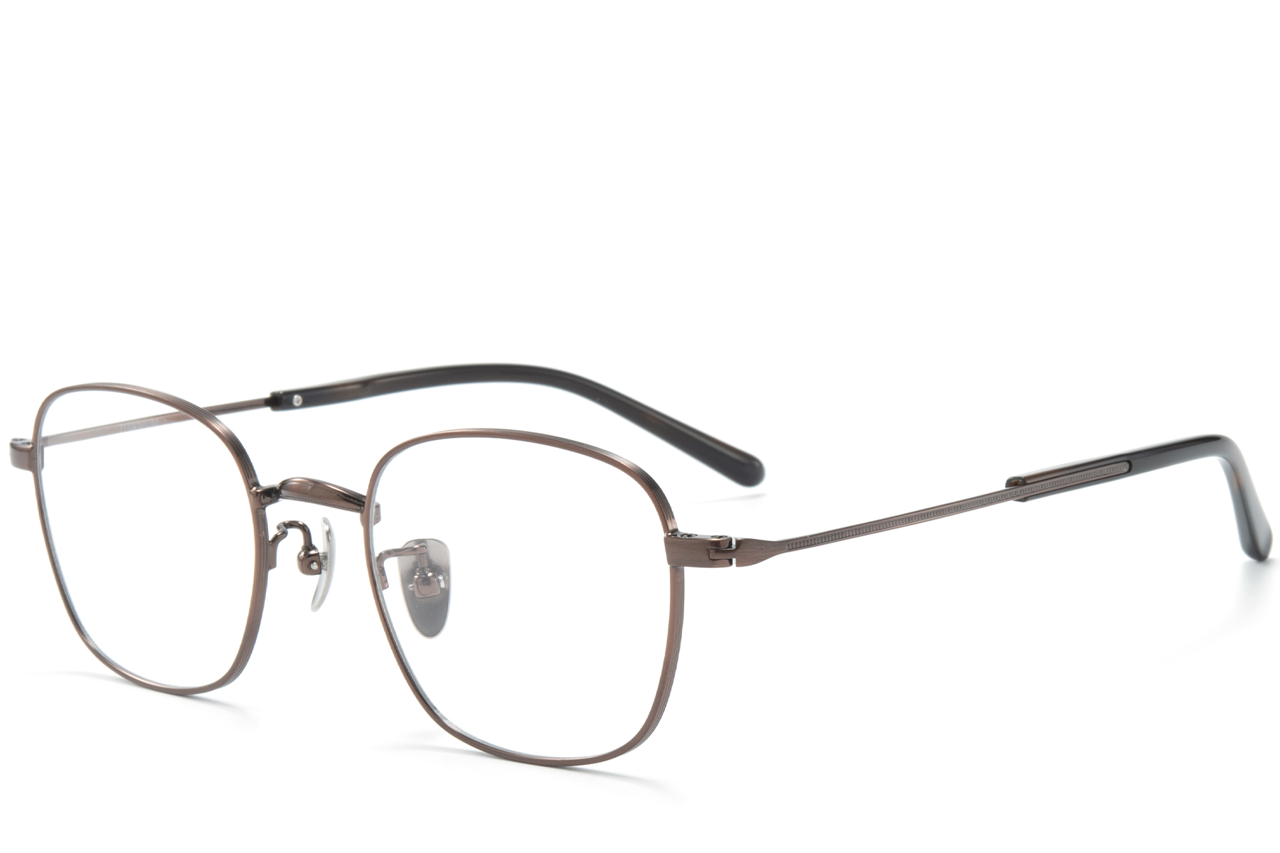 Gafas rectangulares de titanio marrón #BS0218-0162