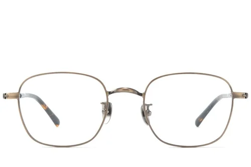 Lunettes rectangulaires en titane brun #BS0218-0163