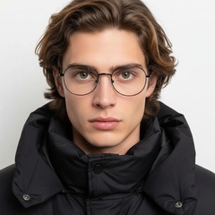 Gafas ovaladas de titanio negro #BS0218-0166
