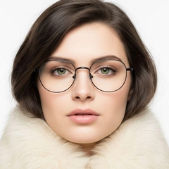 Gafas ovaladas de titanio negro #BS0218-0166
